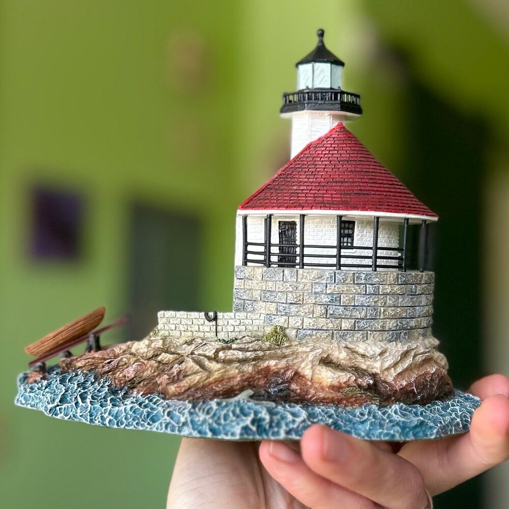Vintage Textured + Detailed Lighthouse on Coast Home Decor Accent - Picture 7 of 12
